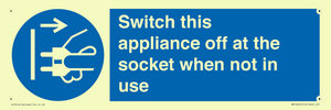 Switch this appliance off at the socket when not in use